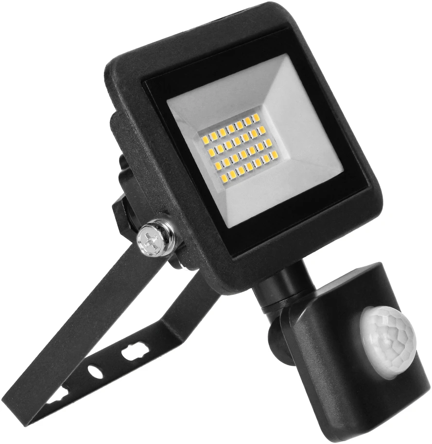 Orno FARO S LED prožektorius su PIR 20W, 1600lm, IP44, 4000K, aliuminis + stiklas