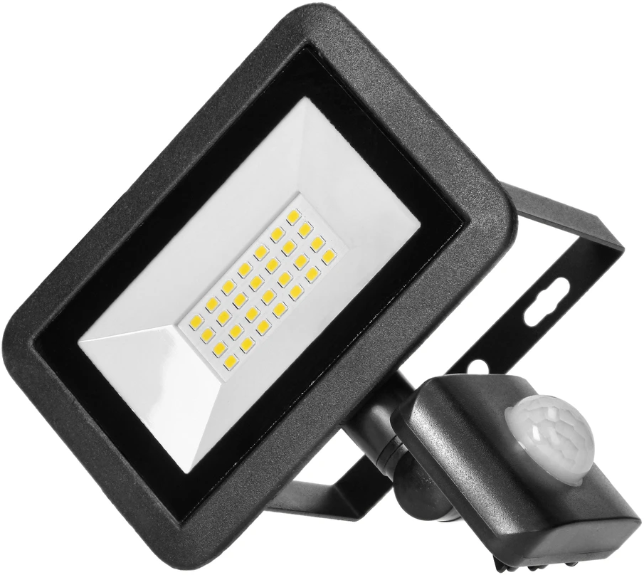 Orno FARO S LED prožektorius su PIR 20W, 1600lm, IP44, 4000K, aliuminis + stiklas