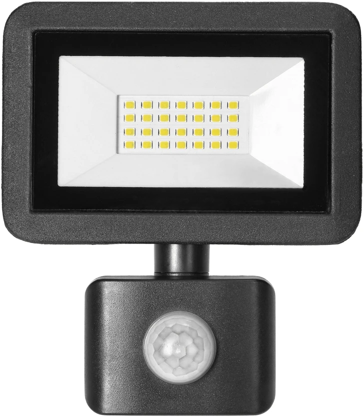 Orno FARO S LED prožektorius su PIR 20W, 1600lm, IP44, 4000K, aliuminis + stiklas