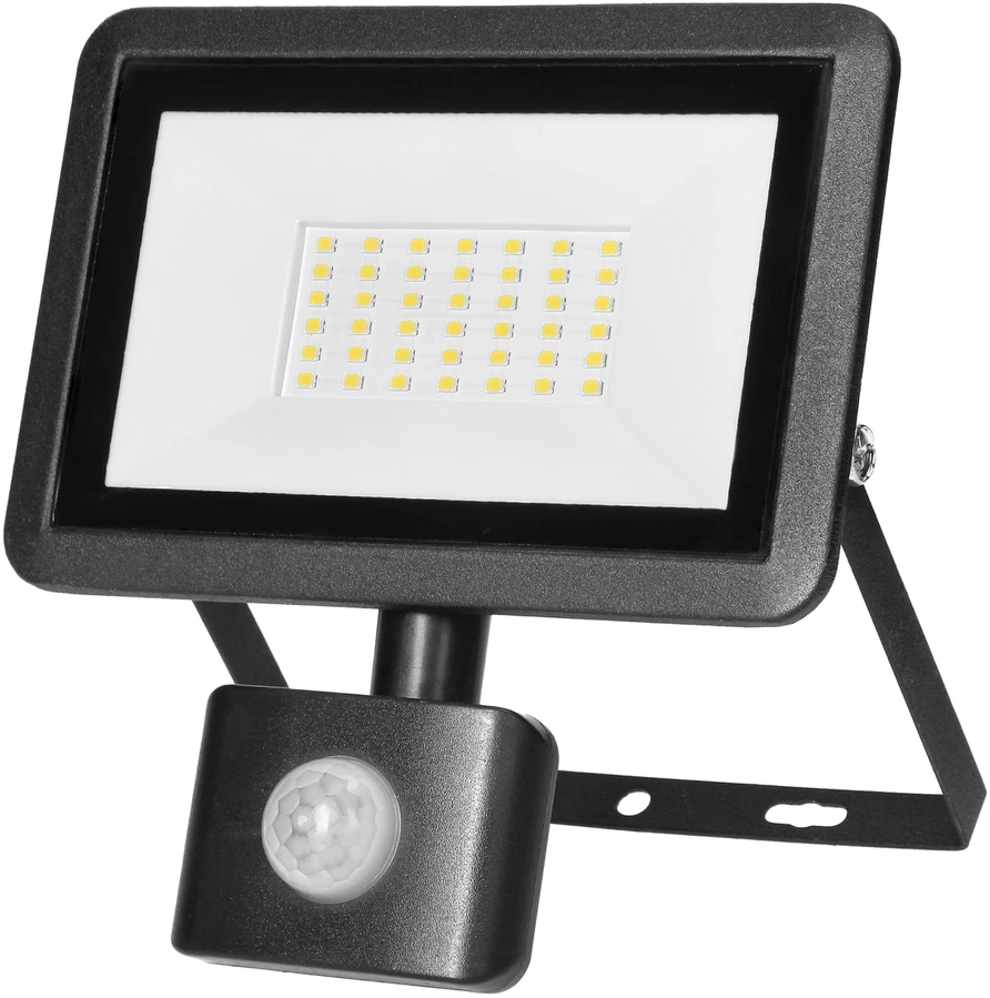 Orno FARO S LED prožektorius su PIR 30W, 2400lm, IP44, 4000K, aliuminis + stiklas