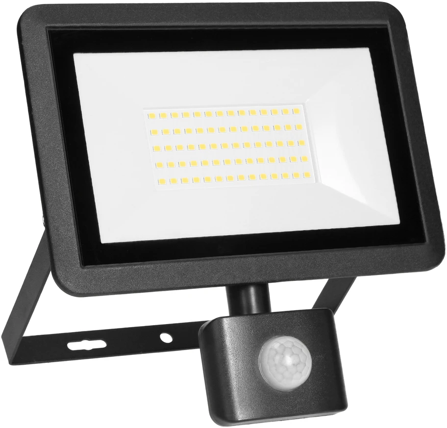 Orno FARO S LED prožektorius su PIR 50W, 4000lm, IP44, 4000K, aliuminis + stiklas