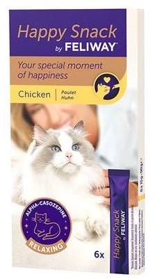 CEVA Feliway Happy snack vištiena – skanėstas katėms – 6x15g