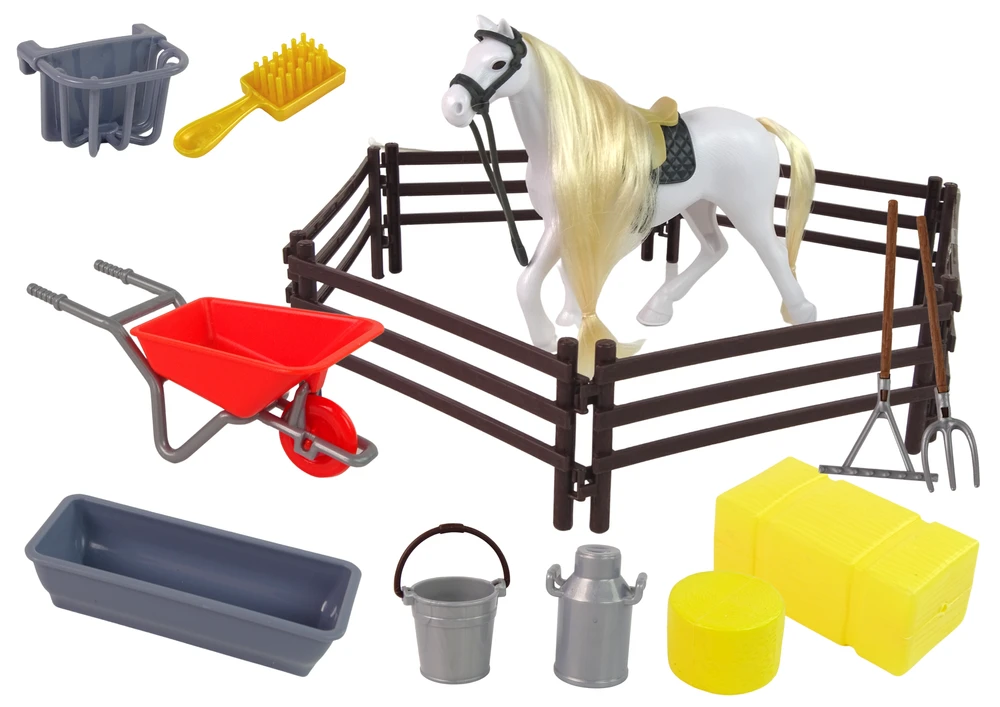 Lean Toys Figūrėlių rinkinys: Arklių ūkis su priedais LeanToys