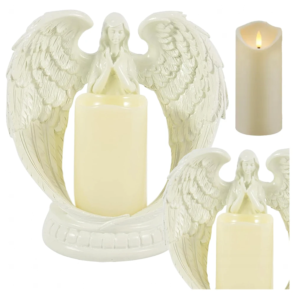 Figurka Figūrėlė Dekoratyvinė figūrėlė, žvakidė, žvakės ornamentas, angelas, angelo formos, kalėdinis sodas, 21 cm