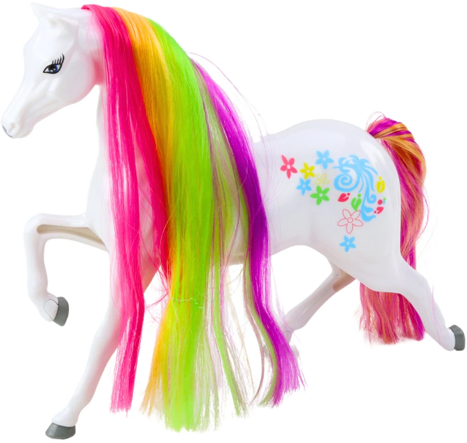 Lean Toys Pasakų arkliukas su vaivorykštės spalvų karčiais