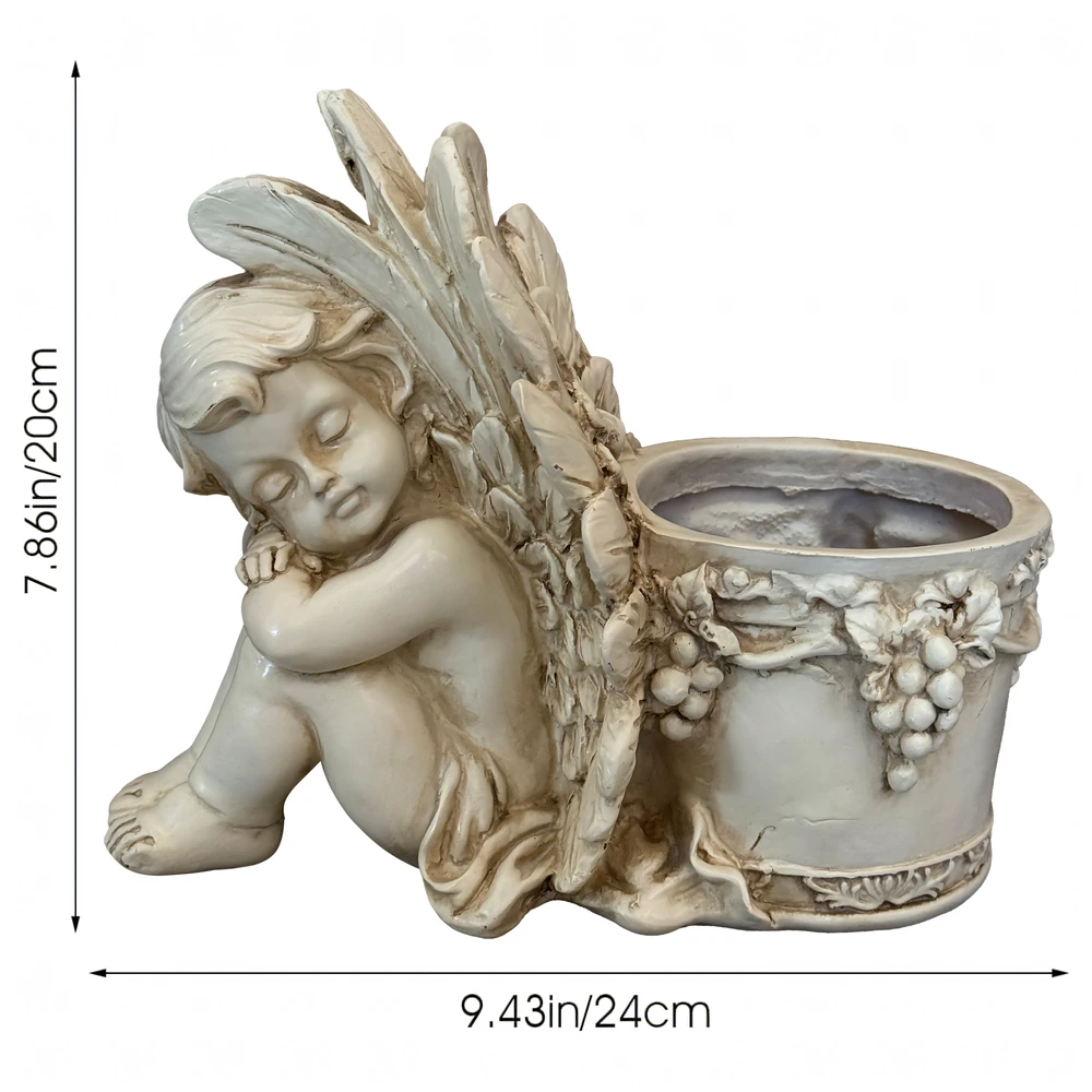 Figurka Figūrėlė Figūrėlė Vazonas Sodo Vazonas Skulptūra Angelas Angelo Apdovanojimo Dekoracija