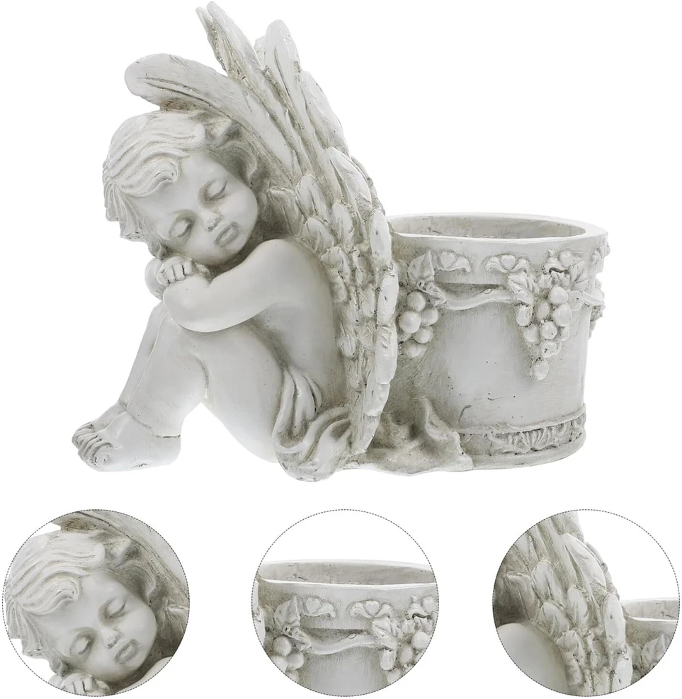 Figurka Figūrėlė Figūrėlė Vazonas Sodo Vazonas Skulptūra Angelas Angelo Apdovanojimo Dekoracija