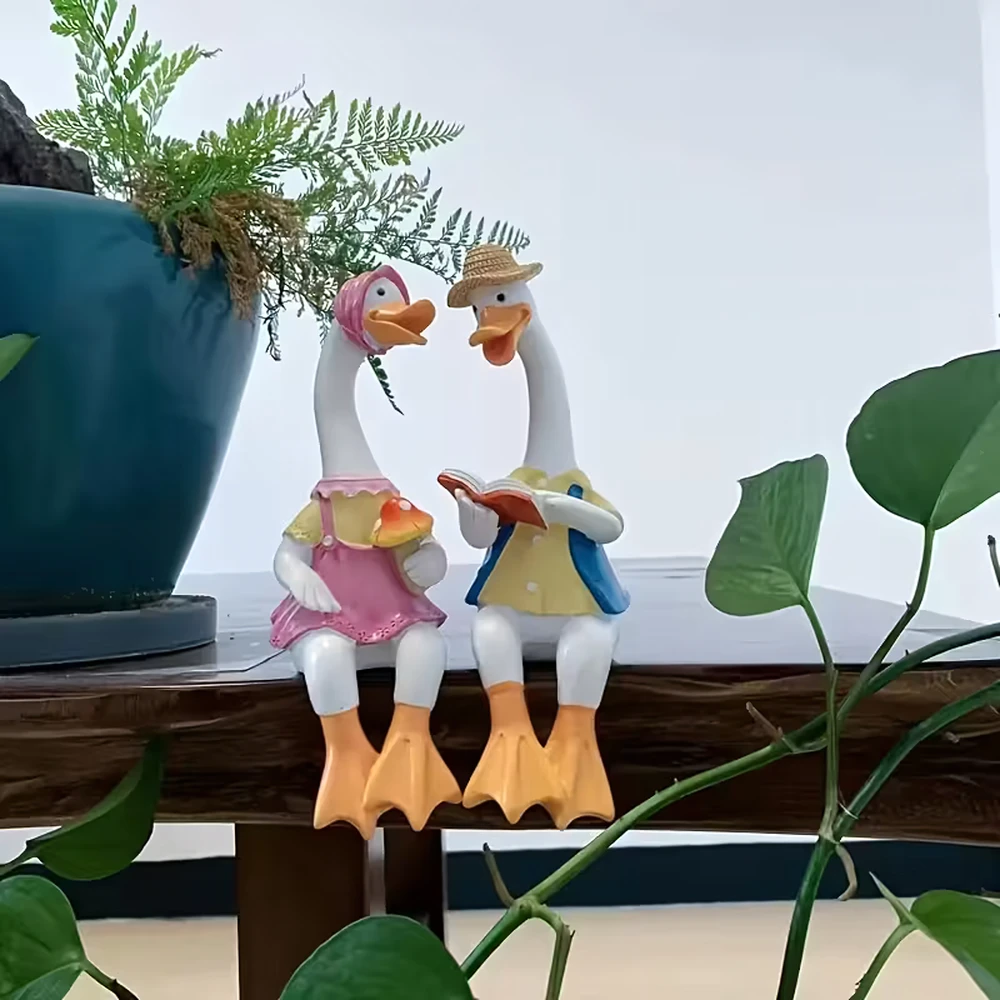 Figurka Figūrėlė Figūrėlės Sodo Figūrėlės Dekoratyvinė Sodo Dekoracija Ančių Pora 2 Vnt.