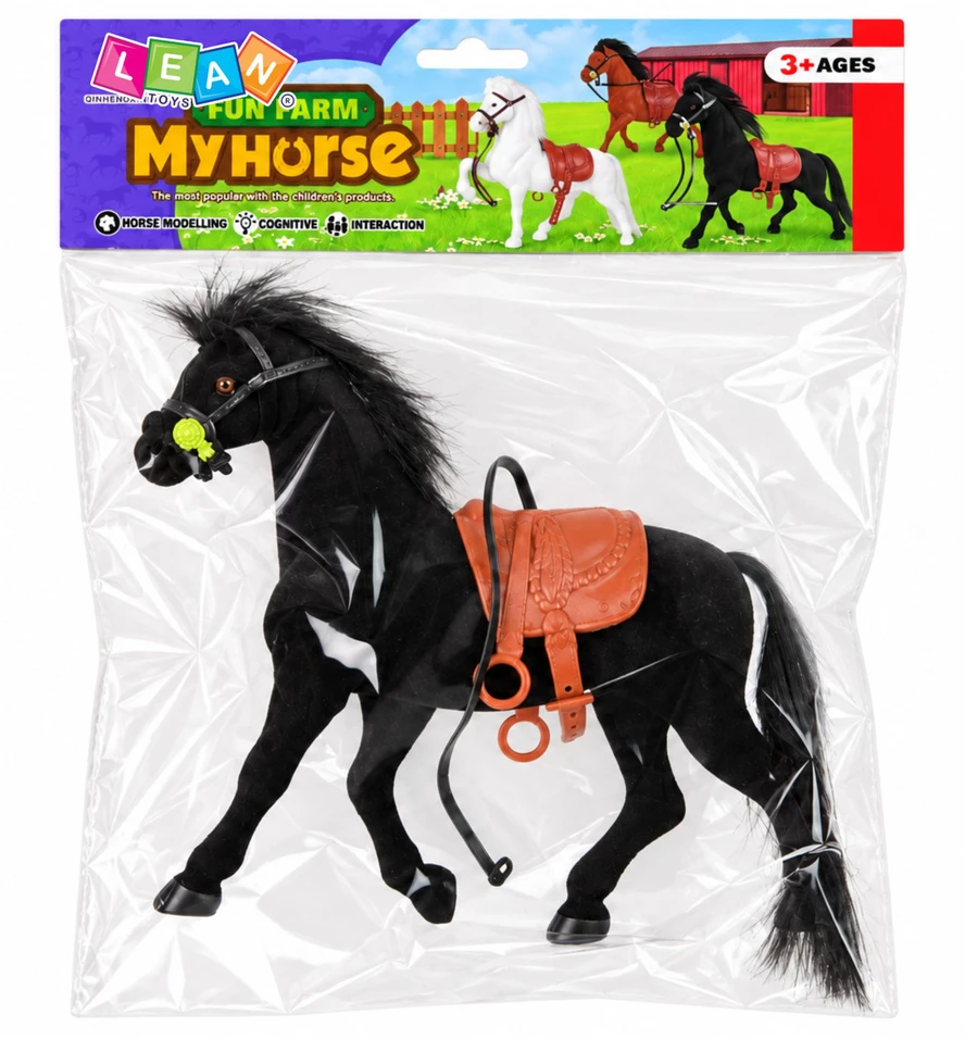 Lean Toys Figūrėlė žirgas Juodas Farm Velvet Horse