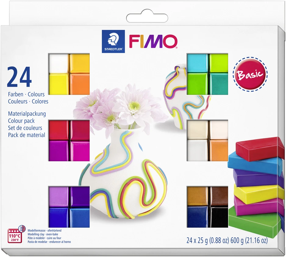 Fimostaedtler FIMO minkštas rinkinys, 24x25g Basic (8023 C24-1)
