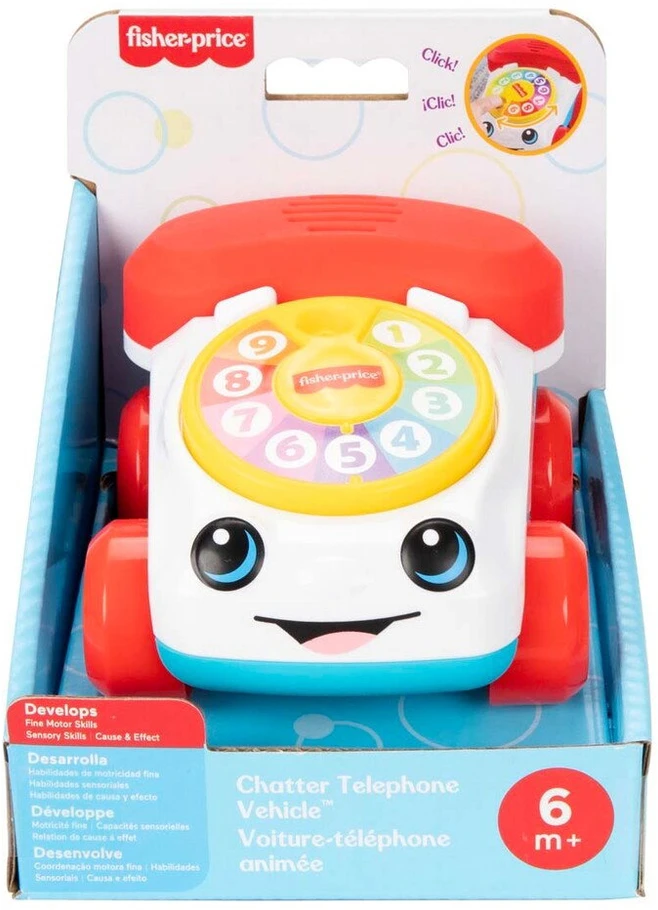 Fisher-Price - klasikinė „Chatting“ telefono transporto priemonė (JKD56)