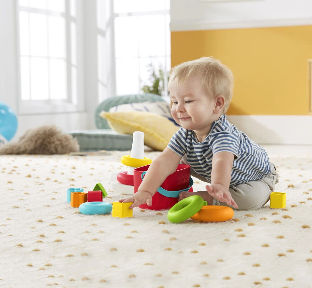Fisher Price kūdikiams skirta lėkštė „Rock-a-Stack“ (GRF09)