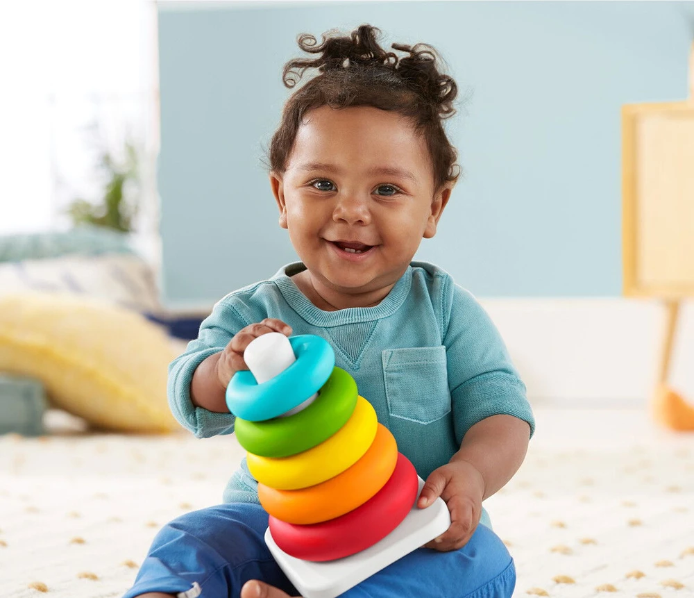 Fisher Price kūdikiams skirta lėkštė „Rock-a-Stack“ (GRF09)