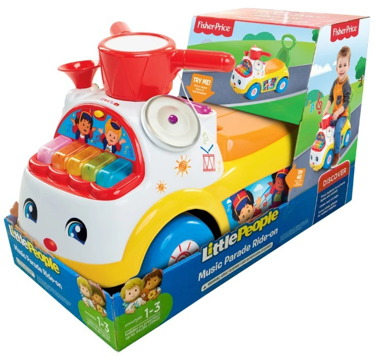Fisher Price muzikinis paradas važiuojamasis geltonas
