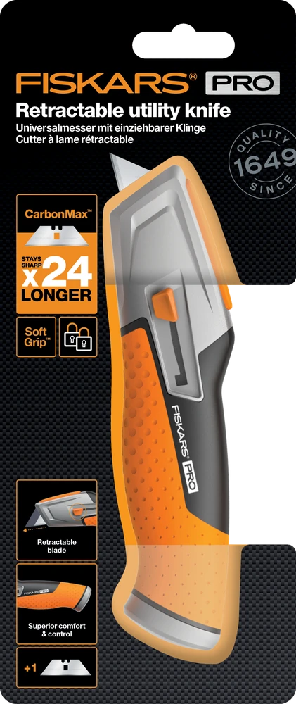 Fiskars CarbonMax Universalus peilis ištraukiamais ašmenimis 1027223