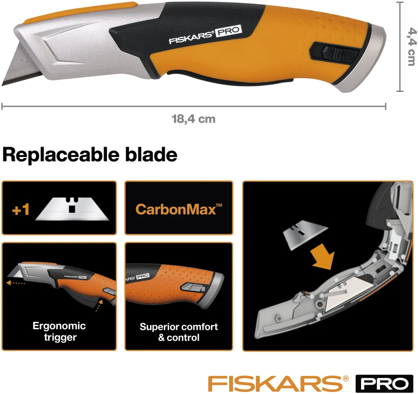 Fiskars CarbonMax sulenkiamas peilis