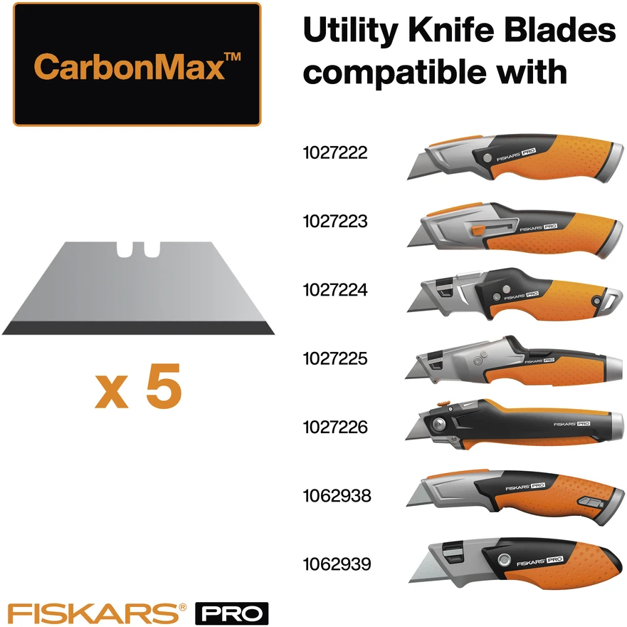 Fiskars CarbonMax Ašmenys universaliam peiliui 5 vnt., 1027229