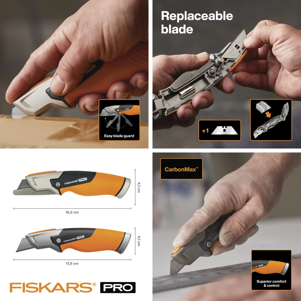 Fiskars CarbonMax Universalus peilis fiksuotais ašmenimis