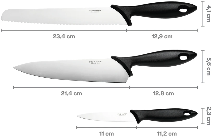 3 peilių rinkinys Fiskars Essential 1065583