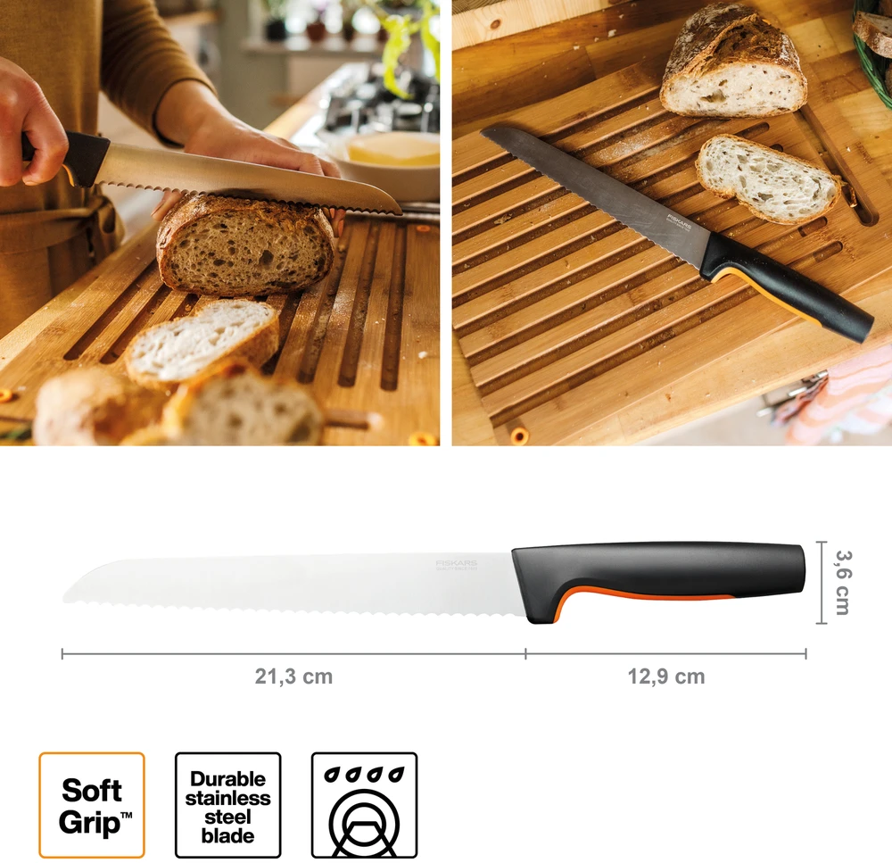 Fiskars - FunctionalForm duonos peilis - 21 cm