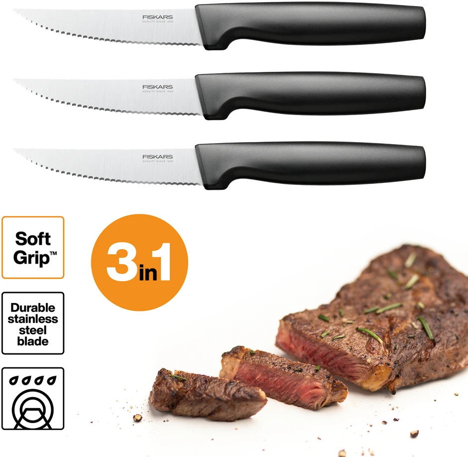 Fiskars Functional Form peilių rinkinys kepsniams