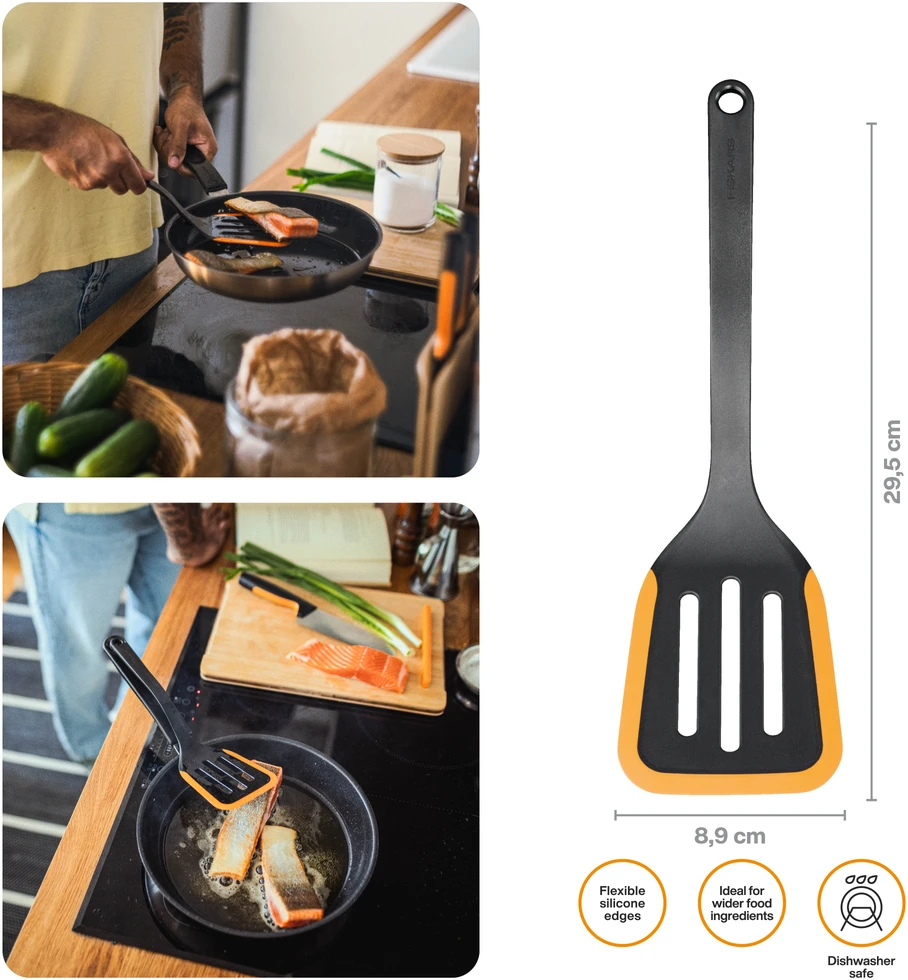Food spatula Fiskars 1079964. juodas col.