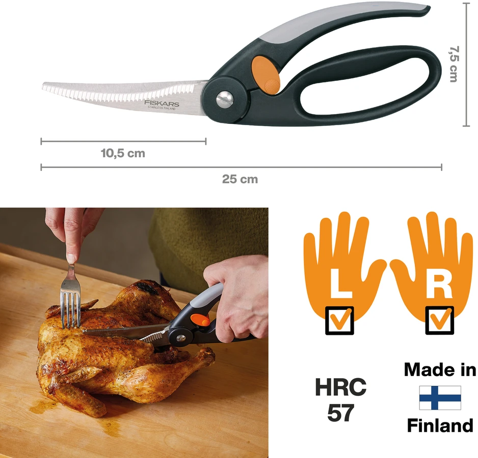 Fiskars - FunctionalForm paukštienos žirklės 25 cm