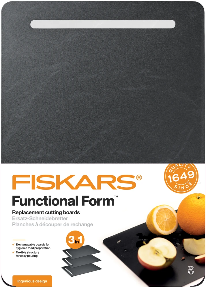 Fiskars - FunctionalForm plastikinės pjaustymo lentelės, 3 vnt. rinkinys