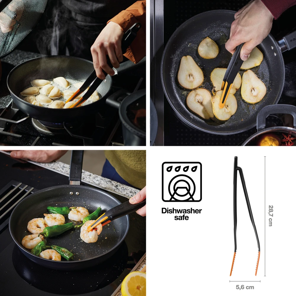 „Fiskars FunctionalForm“ virtuvės įrankių rinkinys (3 dalys) – paletė, šaukštas ir žnyplės – būtiniausias virtuvės įrankių rinkinys