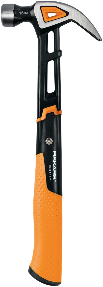 Fiskars IsoCore Apdailos plaktukas, lenkta galva M, 16oz ,1027202