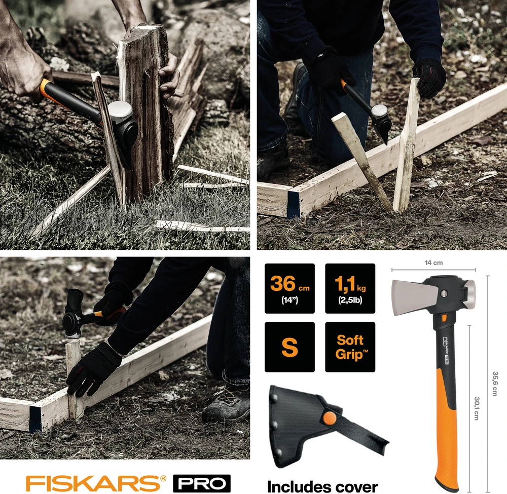Fiskars Pro IsoCore™ Statybinis kirvis S 1,1kg / 36 cm, 1062936