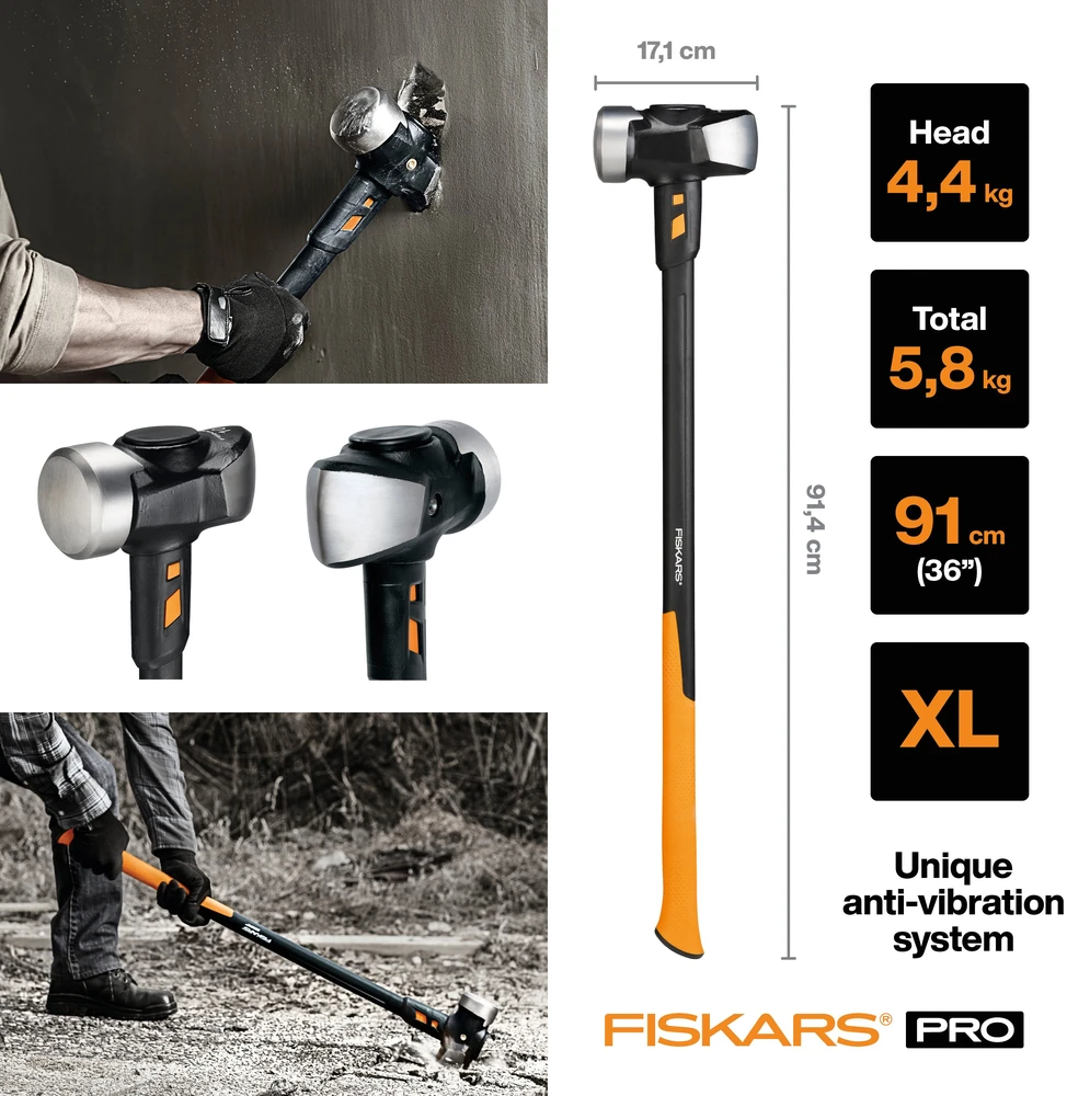 Fiskars kūjis ilga rankena XL 10 lb/36"