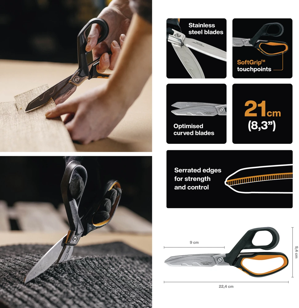 Fiskars PowerArc sunkieji žirklės, 21 cm