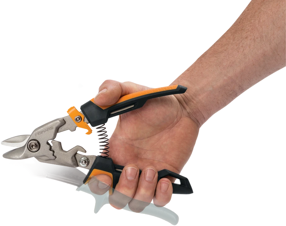 Fiskars PowerGear Aviation skardos žirklės "buldogas"