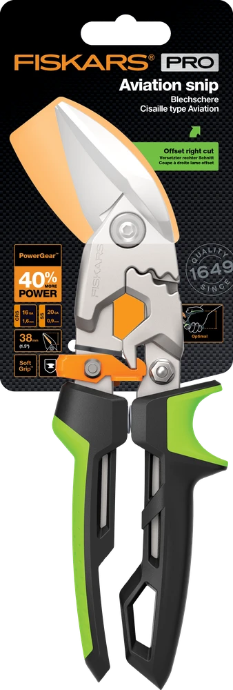 Fiskars PowerGear aviacijos pjovimo poslinkis dešinėje