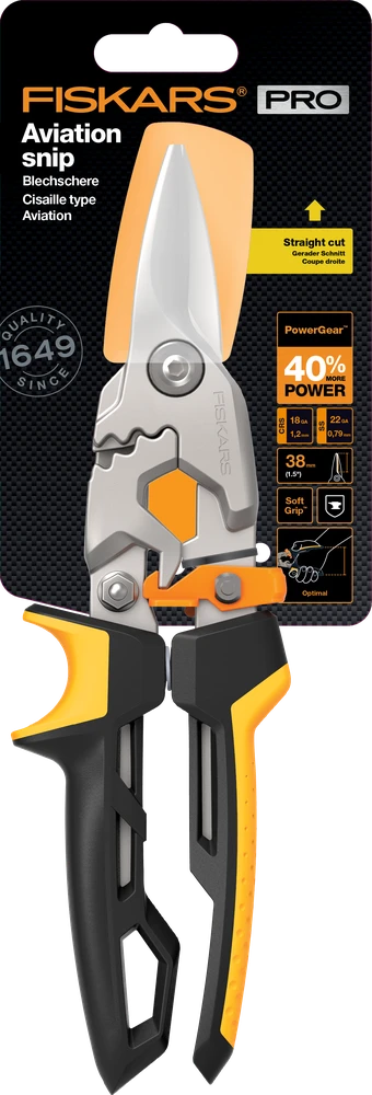„Fiskars PowerGear“ aviacinis kirpimas tiesiai