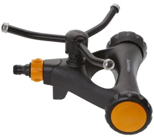 Fiskars besisukantis purkštuvas, metalinis, su ratukais 1023657