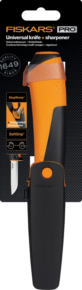 Fiskars - universalus peilis su galąstuvu