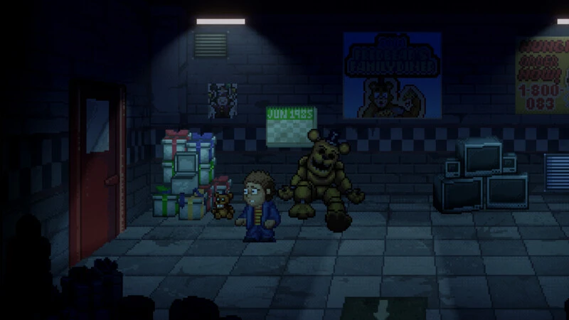 Iam8Bit „Mega Cat Studios“ penkios naktys Freddy's: Į duobę