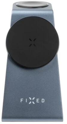 Fixed Fiksuota - 3in1 Mag aliuminio belaidė įkrovimo stotelė, juoda