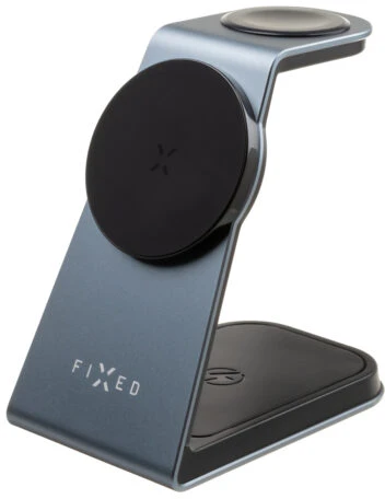 Fixed Fiksuota - 3in1 Mag aliuminio belaidė įkrovimo stotelė, juoda
