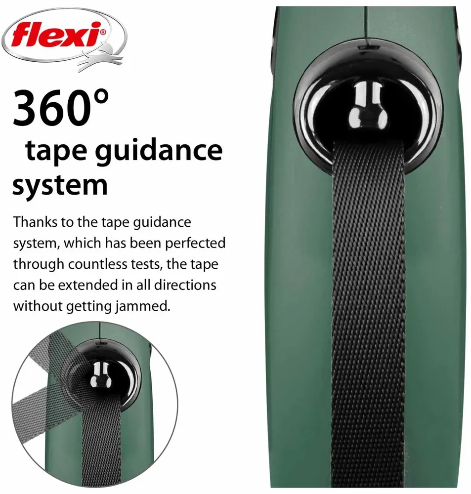 Trixie FLEXI pavadėlis šuniui Classic L Tape juostinis 5m, alyvuogių žalia