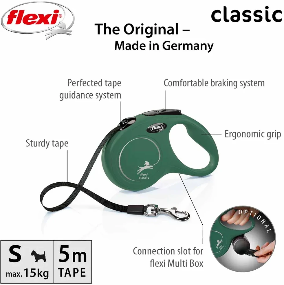 Flexi Koppel New Classic diržo juosta S, 5 m, alyvuogių spalvos, maks. 15 kg