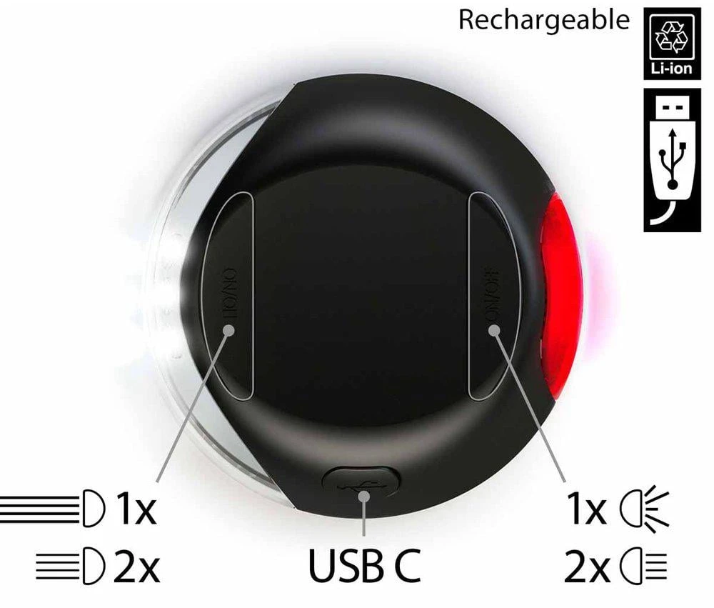 FLEXI LED žibintuvėlis Akku su USB, juodas