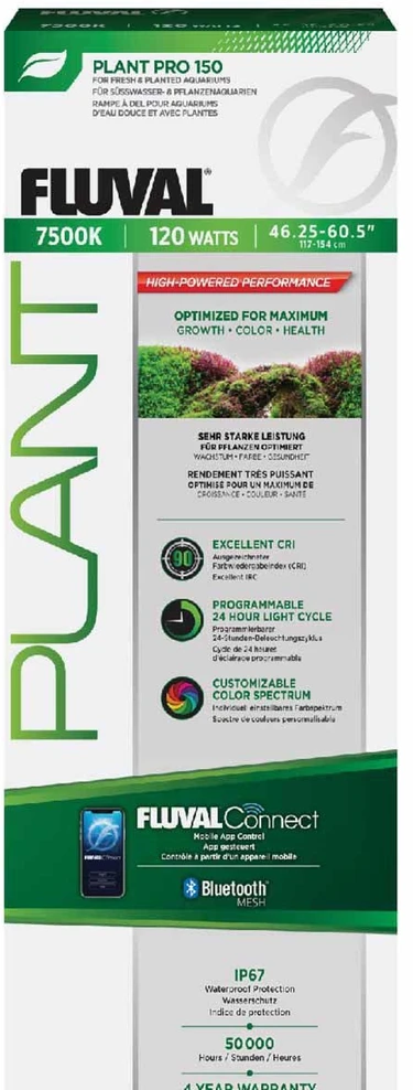 „Fluval Plant Pro LED“ su „BT Mesh 150“, 120 W, 117–154 cm