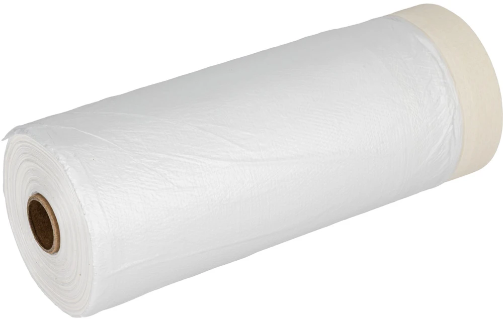 Folia Apsauginė plėvelė nuo vandens purslų su maskavimo juosta, 33 m x 110 cm, proline
