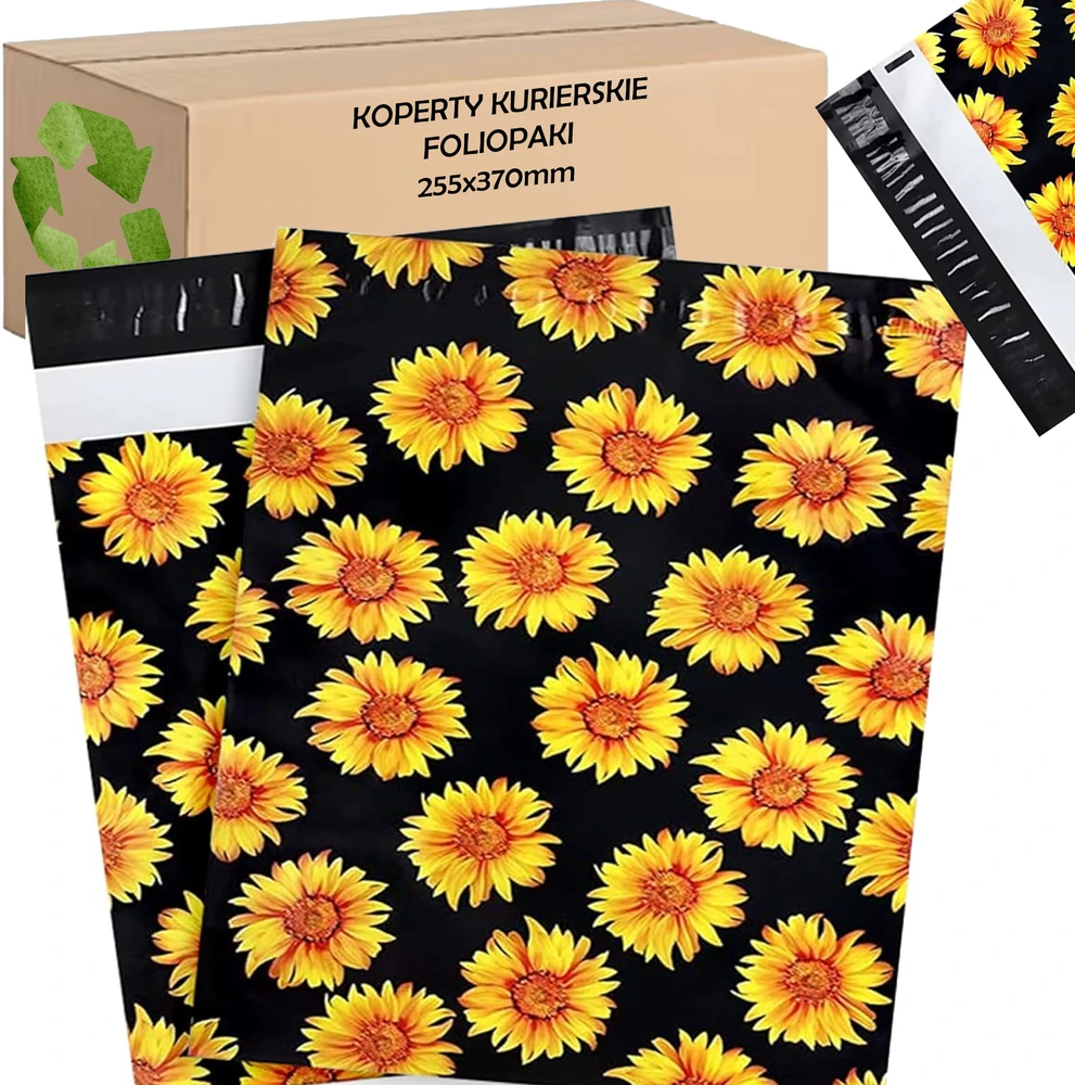 Foliopaki KURJERIO FOLIJOS PAKUOTĖS STIPRUS FOLIJOS VOKAI 255x370 SAULĖGRĄŽOS 50 vnt.