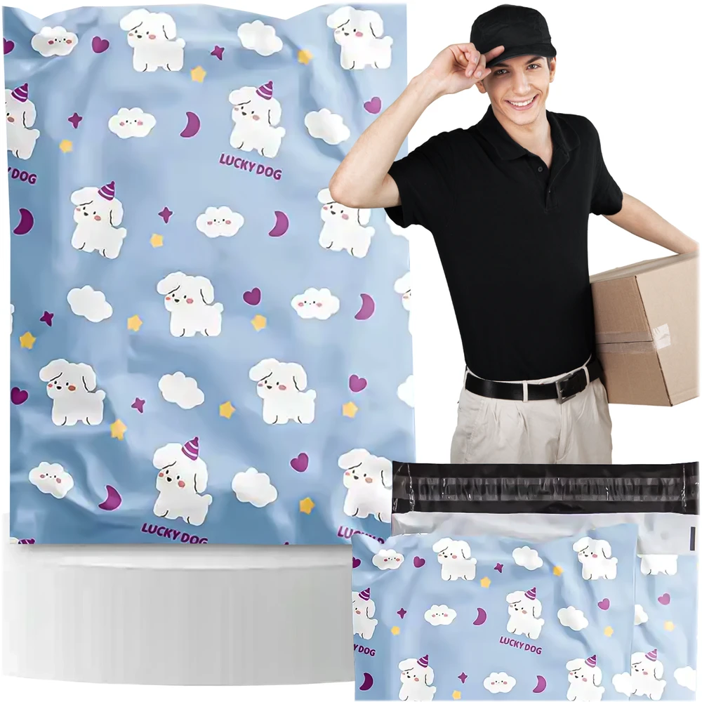 Foliopaki KURJERIO FOLIJOS PAKUOTĖS STIPRŪS VOKAI 380X520 LUCKY DOG 50 vnt.