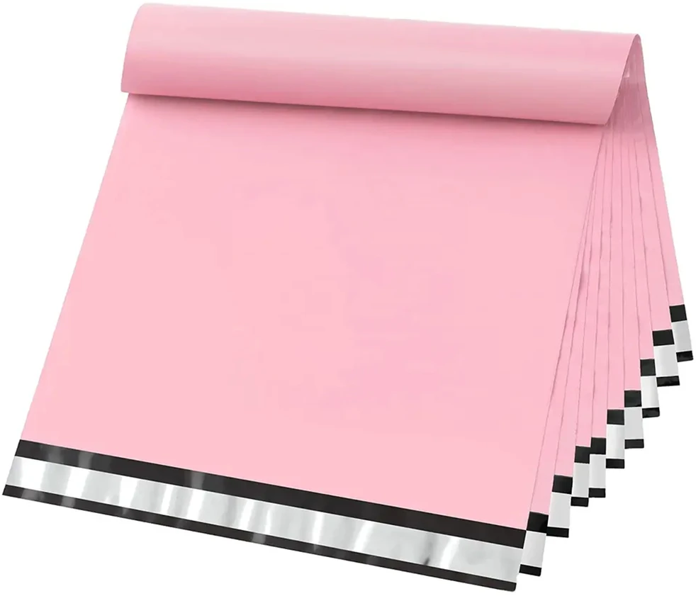 Foliopaki ROŽINIAI KURJERIO POLIMAIŠELIAI SU RANKENA 260x350+70 50 vnt.