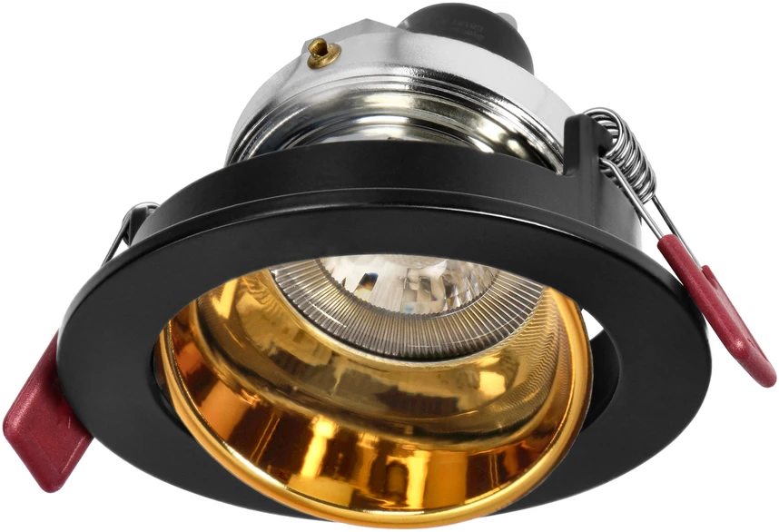 Orno FONDI RC dekoratyvinis prožektoriaus rėmelis, MR16/GU10, maks. 50 W, apvalus, fiksuotas, aliuminio, juodos ir auksinės spalvos